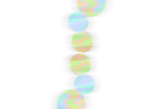 Different coloured round shapes in a vertical line, abstract art