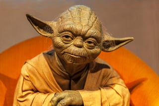 Master Yoda from Star Wars on cushion