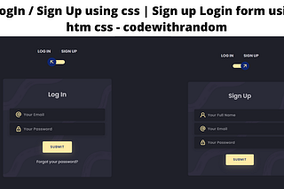 Log In / Sign Up using css