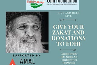 Donations for Edhi foundation