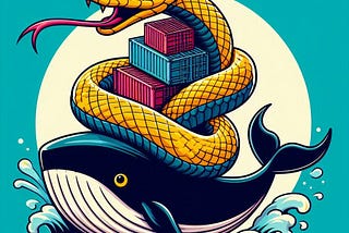 Snake riding a whale (Python/Django on Docker)