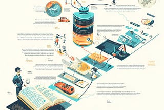 A symbolic publishing process created with Midjourney — you will find an explanation in the text