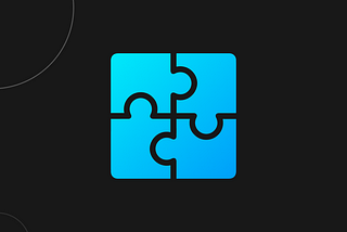 The cover shows a black background art with some blue and gray circles, and a blue puzzle with four pieces in the center.