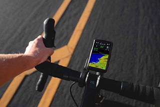 Road bike with the bike app Cyclope