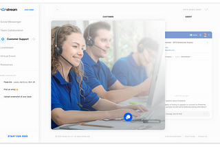 A customer support live chat portal.