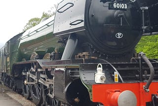 The Flying Scotsman Train on outdoor rails