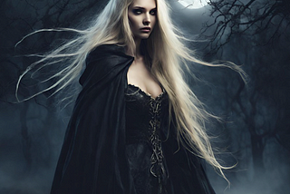 Witch under the moonlight