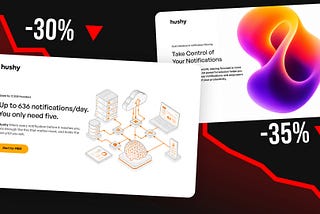 Isometric and pretty visuals showing a conversion drop in web design