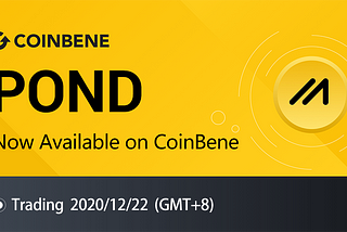 Marlin (POND) Now Available on CoinBene