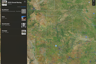 Location of Gravel Races close to Lubbock, Texas for my 2022 season.