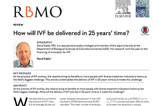 How will IVF be delivered in 25 years?