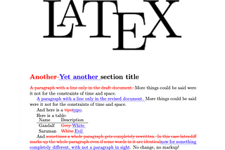 Best practices for marking changes of LaTeX documents