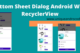 How To Create Bottom Sheet Dialog In Android With RecyclerView