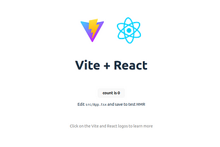 Vite + React template page