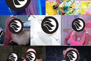Screenshots from Nicki Minaj music videos with the NYU Local logo in front of them.