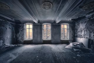 creepy abandoned space that looks post apocalyptic