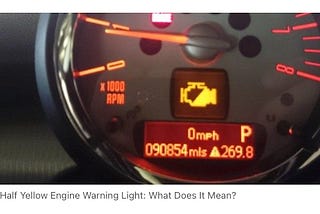 BMW Half Yellow Engine Warning Light