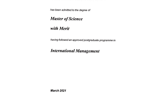 My Masters degree delivered from the UK