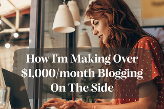 A woman blogging
