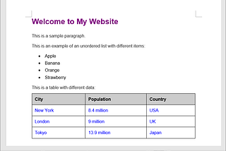 Convert HTML to Word with Python