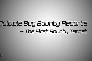The First Bounty Target (Disclosing Multiple Reports)