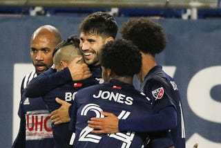 New England Revolution celebrate a goal