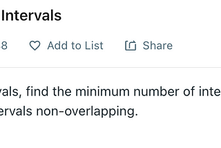 Non Overlapping Intervals