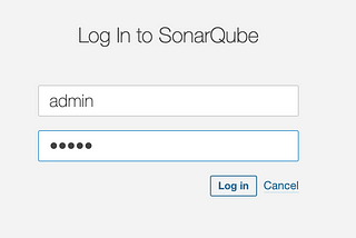 Log Into SonarQube with username admin, password admin