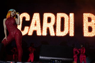 Famous female rapper Cardi B performing on stage