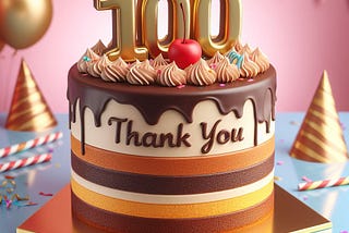 100 thanks cake