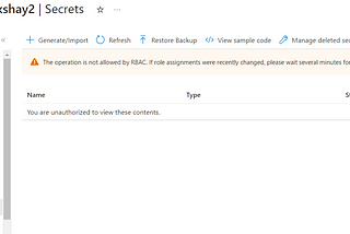 Troubleshooting error “The operation is not allowed by RBAC…” for Azure Key Vault.