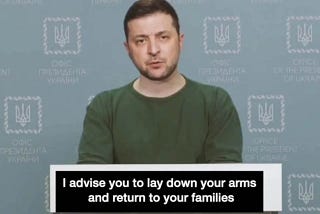 Deep Fake image of Ukrainian President Volodymyr Zelensky