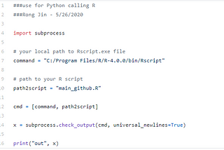 A simple way to call R from Python