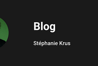 banner of my new blog, it’s black with a round profile photo and just called ‘Blog’ and my name