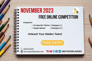 Free online competition November 2023 Drawing Art dance singing etc | Free entry | No age Limit |