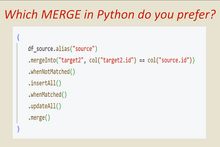 MERGE in Python, which one has the nicest syntax and is the fastest?