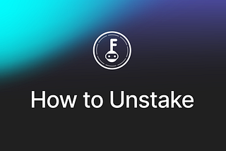 How to Manually Unstake