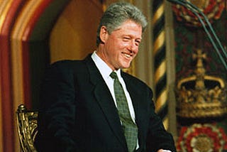 President Bill Clinton at Parliament in London, 1995 (Wikimedia Commons photo)