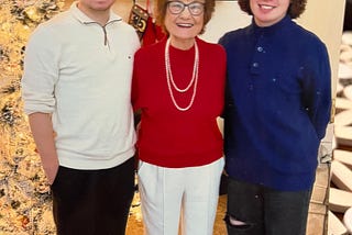 Shelia with her two grandsons.
