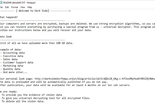 Darkside Ransomware Analysis