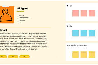 Image of a persona template, filled out with AI agent information