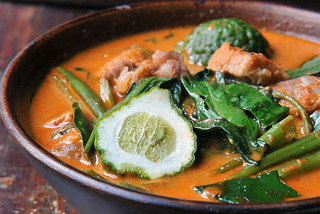 Thai Red Curry with Pork Belly and Water Spinach