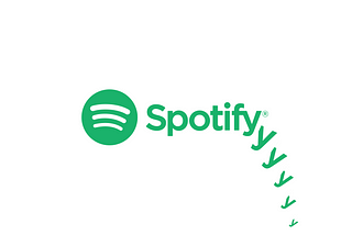 Spotify logo with the Y getting smaller like its falling off a cliff