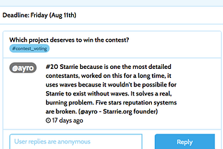 How to vote for Starrie #20 ( ICOhub Startup competition)