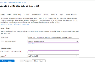 Virtual Machine Scale Sets : Azure