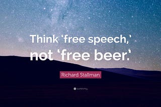 Free as in beer Vs Free as in speech