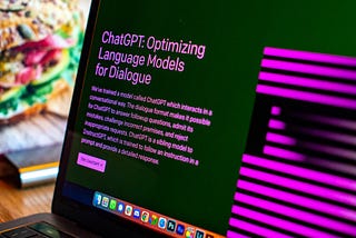 ChatGpt opened website on laptop screen
