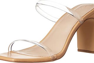 The Drop women’s Avery Square Toe Two Strap High Heeled Sandal
