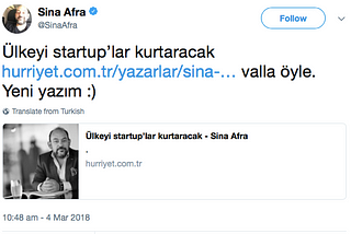 No Sina Afra, StartUps Won’t Save Turkey*