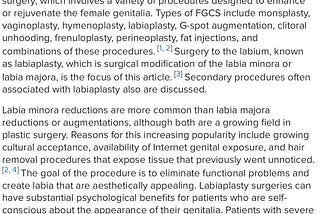 Medscape Coverage of Labiaplasty, Clitoral Hood Reduction